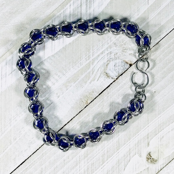 Artisan Captured Crystal Bracelet in Sapphire - Picture 3 of 3